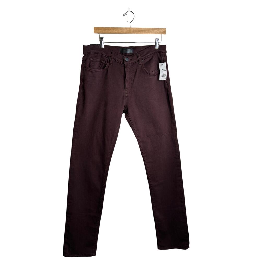 J Brand‎ Kane Straight Fit Jean French Terry Burgundy Size 34 NWTs